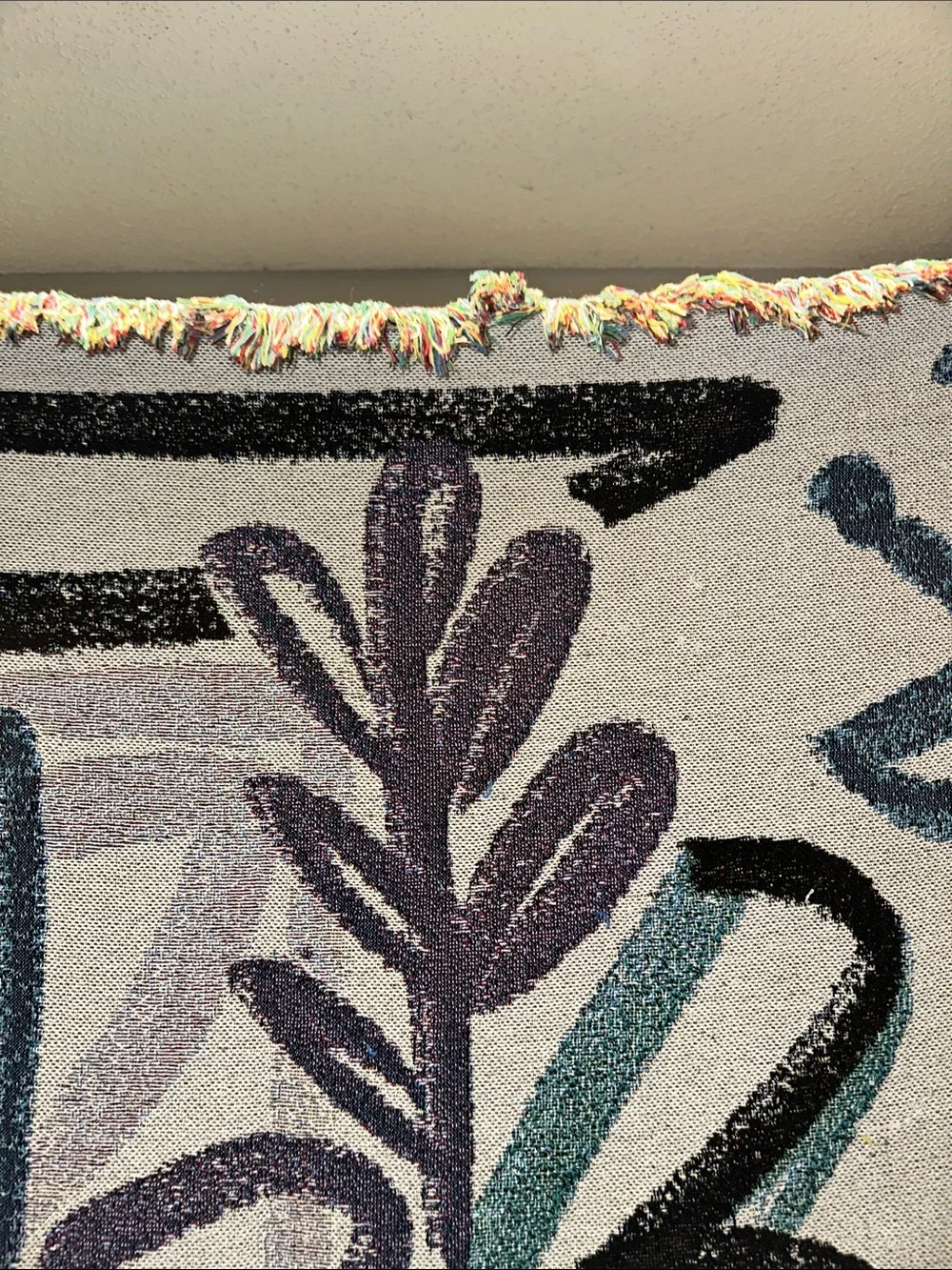 Abstract large Floral Woven reversible blacket